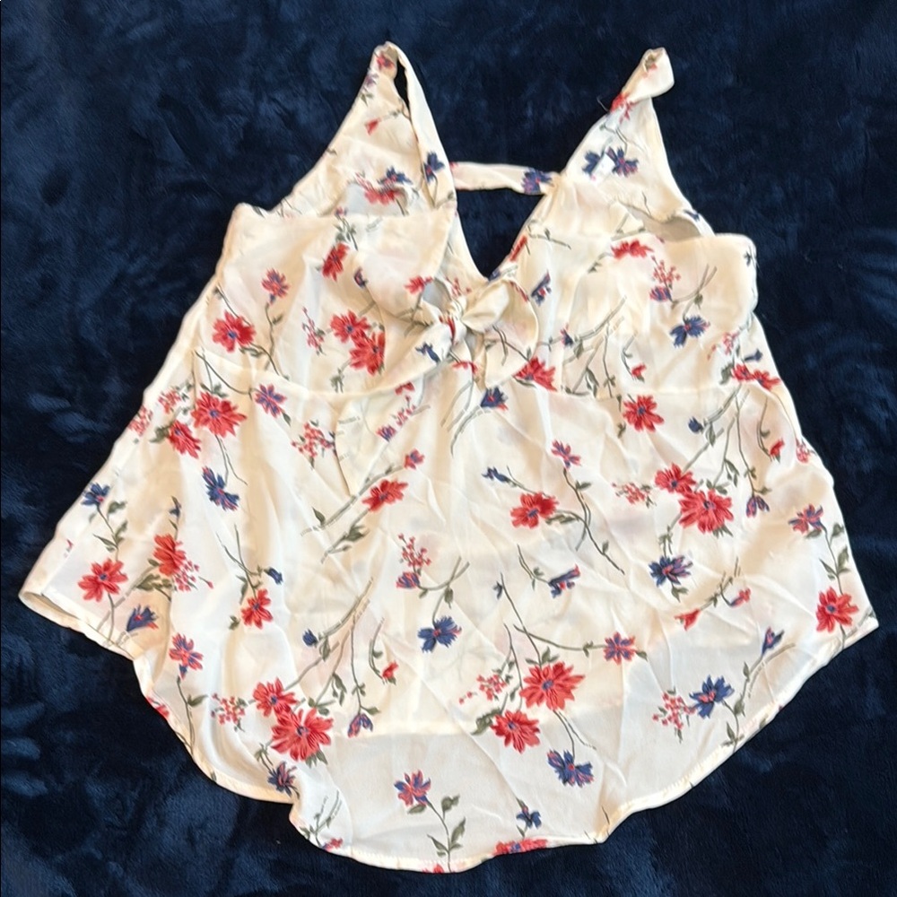 Sienna Sky Red and White Backless Tie Front Camisole